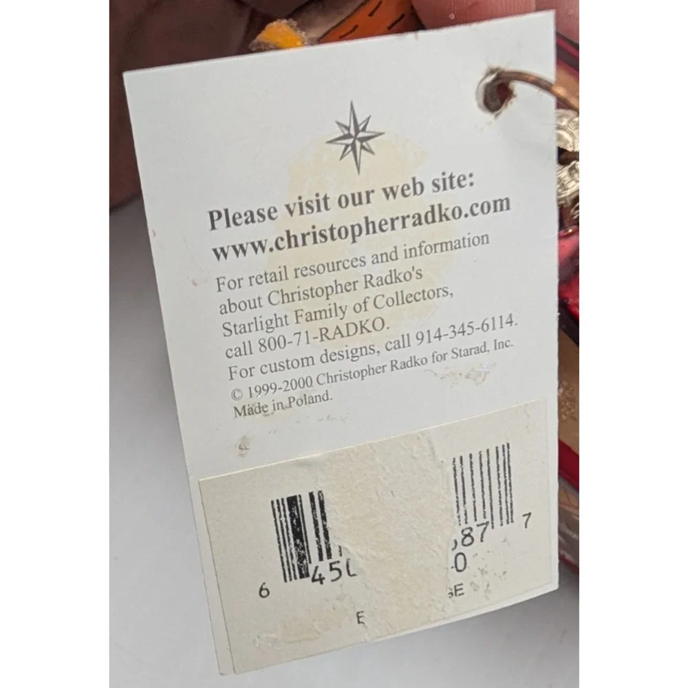 Christopher Radko Bon Voyage Suitcase Christmas Ornament with Tag & Box